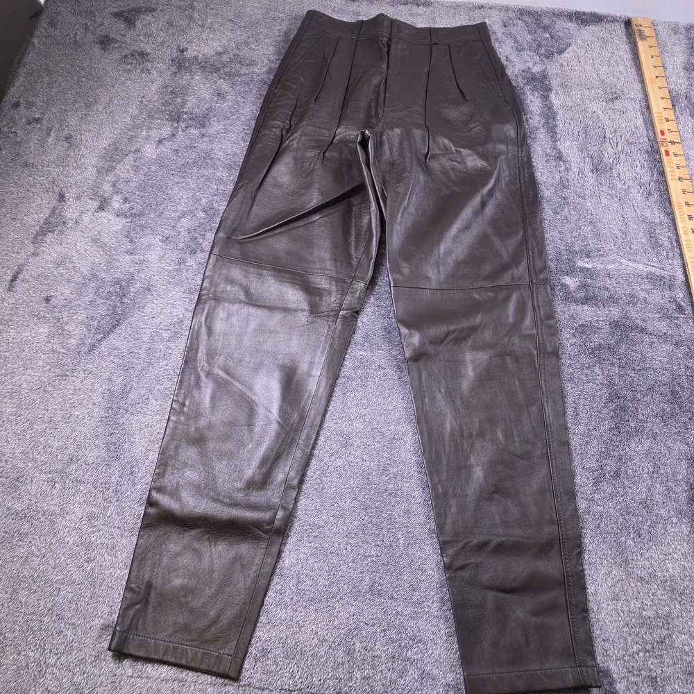 Ralph Lauren Purple Label Rogers Lambskin Pants Womens 2 Brown Leather $2,990